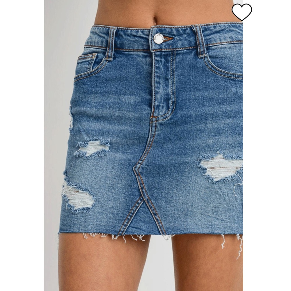 Black Label Ripped Jean Skirt - Picture 3 of 8